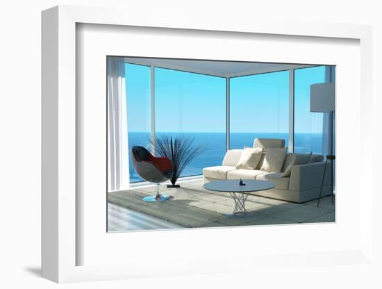 A Sunny Living Room Interior-PlusONE-Framed Photographic Print