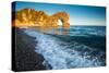 A Sunny Summer Evening at Durdle Door, Dorest England Uk-Tracey Whitefoot-Stretched Canvas