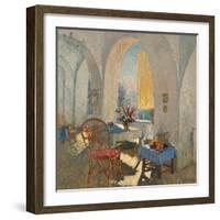 A Sunny Terrace, 1930-Konstantin Ivanovich Gorbatov-Framed Giclee Print