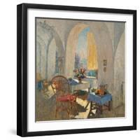 A Sunny Terrace, 1930-Konstantin Ivanovich Gorbatov-Framed Giclee Print