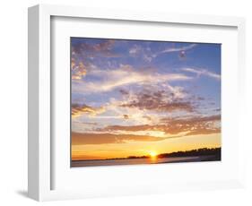 A Sunset in a Beach in Pensacola, Florida, Usa. the Sunset Painting the Sky and Cloud Patterns, Wit-Banilar-Framed Photographic Print