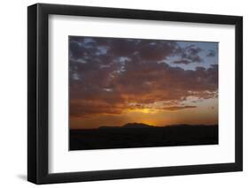 A Sunset Lights Up the Sky Behind Mount Elden on Approach to Flagstaff, Arizona-Pilar Law-Framed Photographic Print