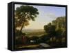 A Sunset or Landscape with Argus Guarding Io-Claude Lorraine-Framed Stretched Canvas