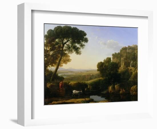 A Sunset or Landscape with Argus Guarding Io-Claude Lorraine-Framed Giclee Print