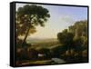 A Sunset or Landscape with Argus Guarding Io-Claude Lorraine-Framed Stretched Canvas
