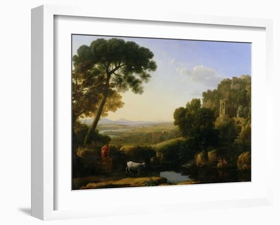 A Sunset or Landscape with Argus Guarding Io-Claude Lorraine-Framed Giclee Print