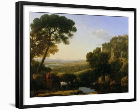 A Sunset or Landscape with Argus Guarding Io-Claude Lorraine-Framed Giclee Print