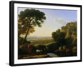 A Sunset or Landscape with Argus Guarding Io-Claude Lorraine-Framed Giclee Print