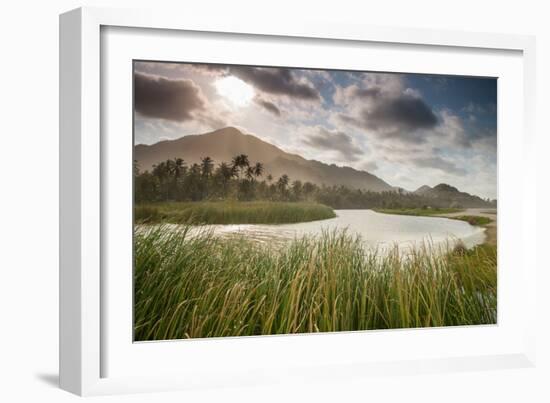 A sunset scene in Arrecifes beach, Tayrona national park, Colombia.-Alex Saberi-Framed Photographic Print