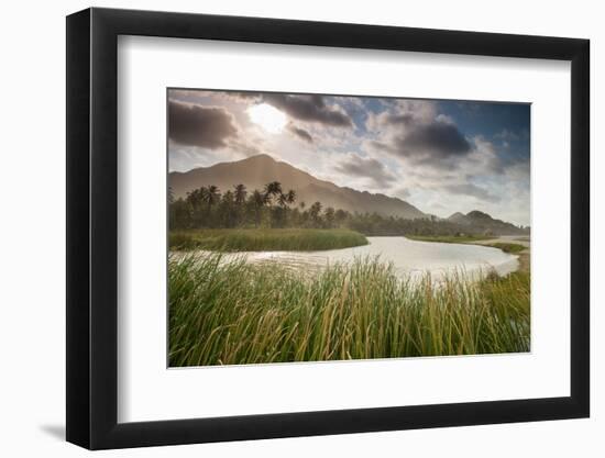 A sunset scene in Arrecifes beach, Tayrona national park, Colombia.-Alex Saberi-Framed Photographic Print