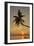 A sunset silhouette of a coconut palm at Paliton beach, Siquijor, Philippines, Southeast Asia, Asia-Nigel Hicks-Framed Photographic Print