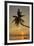 A sunset silhouette of a coconut palm at Paliton beach, Siquijor, Philippines, Southeast Asia, Asia-Nigel Hicks-Framed Photographic Print