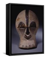 A Superb Songye Mask, Kifwebe,Whitened with Kaolin, Belgian Congo-null-Framed Stretched Canvas