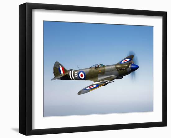 A Supermarine Spitfire MK-18 in Flight-Stocktrek Images-Framed Premium Photographic Print