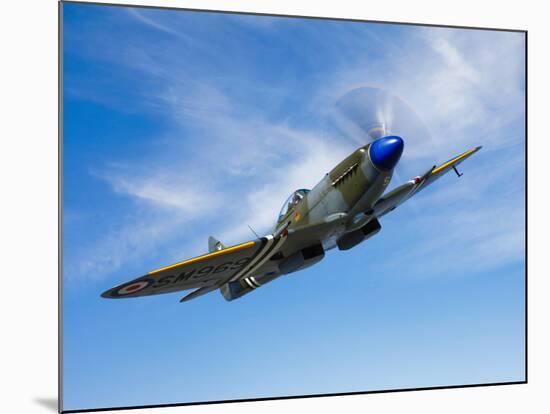 A Supermarine Spitfire MK-18 in Flight-Stocktrek Images-Mounted Photographic Print