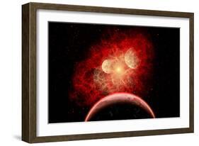 A Supernova Destroying its System of Planets in the Depths of Our Galaxy-null-Framed Art Print