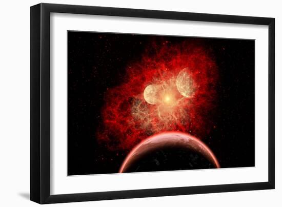 A Supernova Destroying its System of Planets in the Depths of Our Galaxy-null-Framed Art Print