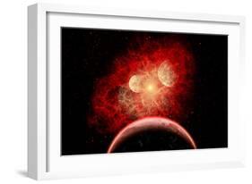 A Supernova Destroying its System of Planets in the Depths of Our Galaxy-null-Framed Art Print