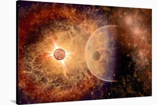 A Supernova Destroying Itself and its Planets-null-Stretched Canvas