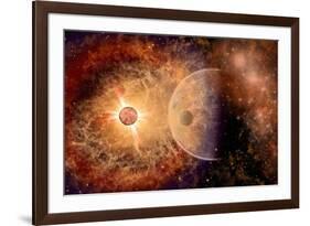 A Supernova Destroying Itself and its Planets-null-Framed Art Print