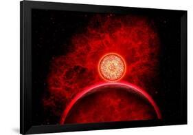 A Supernova Destroying Itself and its Planets-null-Framed Art Print