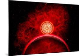 A Supernova Destroying Itself and its Planets-null-Mounted Art Print