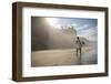 A Surfer at Black's Beach Near from the Torrey Pines State Reserve in San Diego, California-Carlo Acenas-Framed Photographic Print