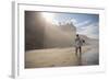 A Surfer at Black's Beach Near from the Torrey Pines State Reserve in San Diego, California-Carlo Acenas-Framed Photographic Print