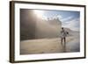 A Surfer at Black's Beach Near from the Torrey Pines State Reserve in San Diego, California-Carlo Acenas-Framed Photographic Print