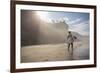 A Surfer at Black's Beach Near from the Torrey Pines State Reserve in San Diego, California-Carlo Acenas-Framed Photographic Print