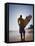 A Surfer Looks Out to the Waves at Manly Beach on Sydney's North Shore, Australia-Andrew Watson-Framed Stretched Canvas