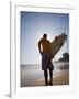 A Surfer Looks Out to the Waves at Manly Beach on Sydney's North Shore, Australia-Andrew Watson-Framed Photographic Print