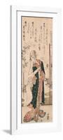 A Surimono of a Girl Reading a Handscroll-Katsushika Hokusai-Framed Giclee Print