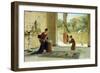 A Surprise Visitor (Oil on Canvas)-Ettore Forti-Framed Giclee Print