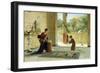 A Surprise Visitor (Oil on Canvas)-Ettore Forti-Framed Giclee Print