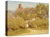 A Surrey Cottage (W/C on Paper)-Helen Allingham-Stretched Canvas