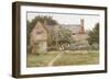 A Surrey Cottage with a Mother and Her Children (Watercolour with Scratching Out)-Helen Allingham-Framed Giclee Print