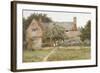 A Surrey Cottage with a Mother and Her Children (Watercolour with Scratching Out)-Helen Allingham-Framed Giclee Print