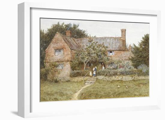 A Surrey Cottage with a Mother and Her Children-Helen Allingham-Framed Giclee Print