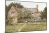 A Surrey Cottage with a Mother and Her Children-Helen Allingham-Mounted Premium Giclee Print