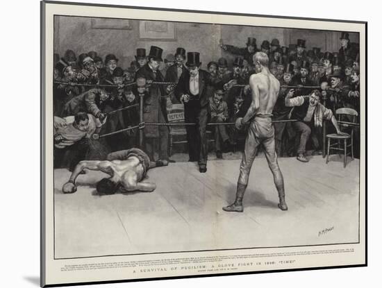 A Survival of Pugilism, a Glove Fight in 1896, Time!-Henry Marriott Paget-Mounted Giclee Print