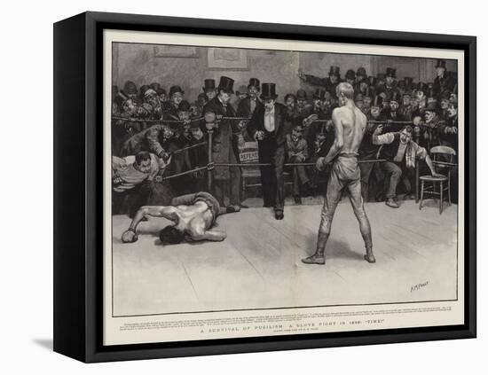 A Survival of Pugilism, a Glove Fight in 1896, Time!-Henry Marriott Paget-Framed Stretched Canvas