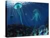 A Swarm of Jellyfish Swim the Panthalassic Ocean-Stocktrek Images-Stretched Canvas