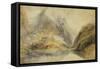 A Swiss Alpine Landscape-J. M. W. Turner-Framed Stretched Canvas