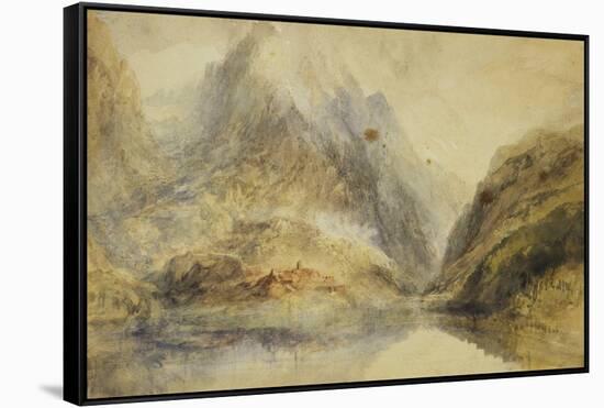 A Swiss Alpine Landscape-J. M. W. Turner-Framed Stretched Canvas