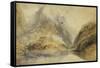 A Swiss Alpine Landscape-J. M. W. Turner-Framed Stretched Canvas