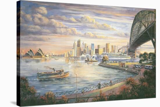 A Sydney Farewell-John Bradley-Stretched Canvas