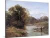 A Sylvan Stream, 19th Century-Thomas Creswick-Stretched Canvas