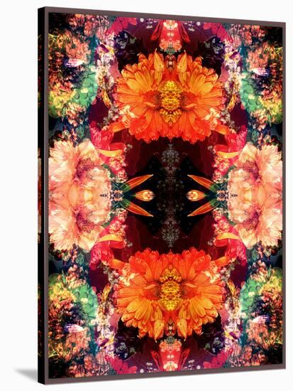 A Symmetric Colorful Ornament from Flowers, Photographic Layer Work-Alaya Gadeh-Stretched Canvas