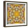 A Symmetric Floral Montage with Yellow Autumn Leafes-Alaya Gadeh-Framed Photographic Print